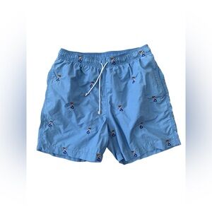 J. McLaughlin Men’s Size Small Blue Aquarius Mermaid Gibson Swim Trunks